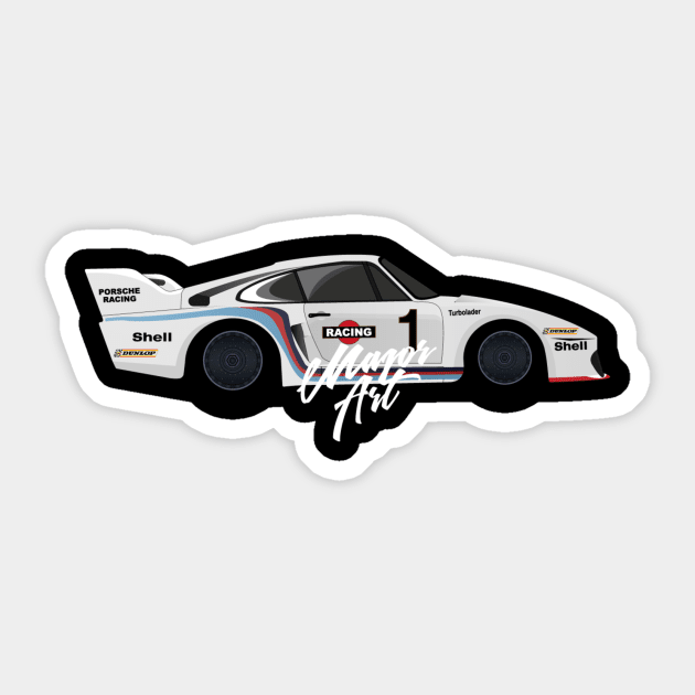 Porsche illustration Sticker by MajorArt